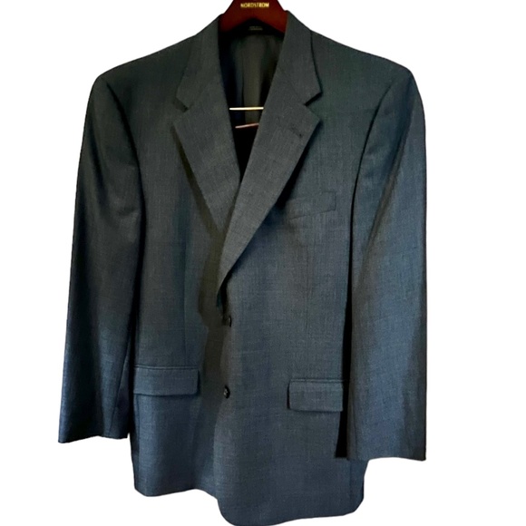 Hart Schaffner Marx Classic Suit Charcoal Grey Cuff/Pleated Pants 44R Drycleaned - Picture 3 of 16